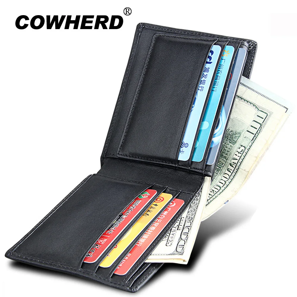 Кошелек мужской из мягкой натуральной коровьей кожи с блокировкой RFID|coin pocket|leather