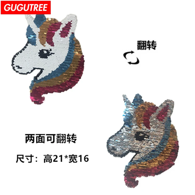 Вышитая блестка GUGUTREE большая женская модель для пальто футболки шляпы сумок