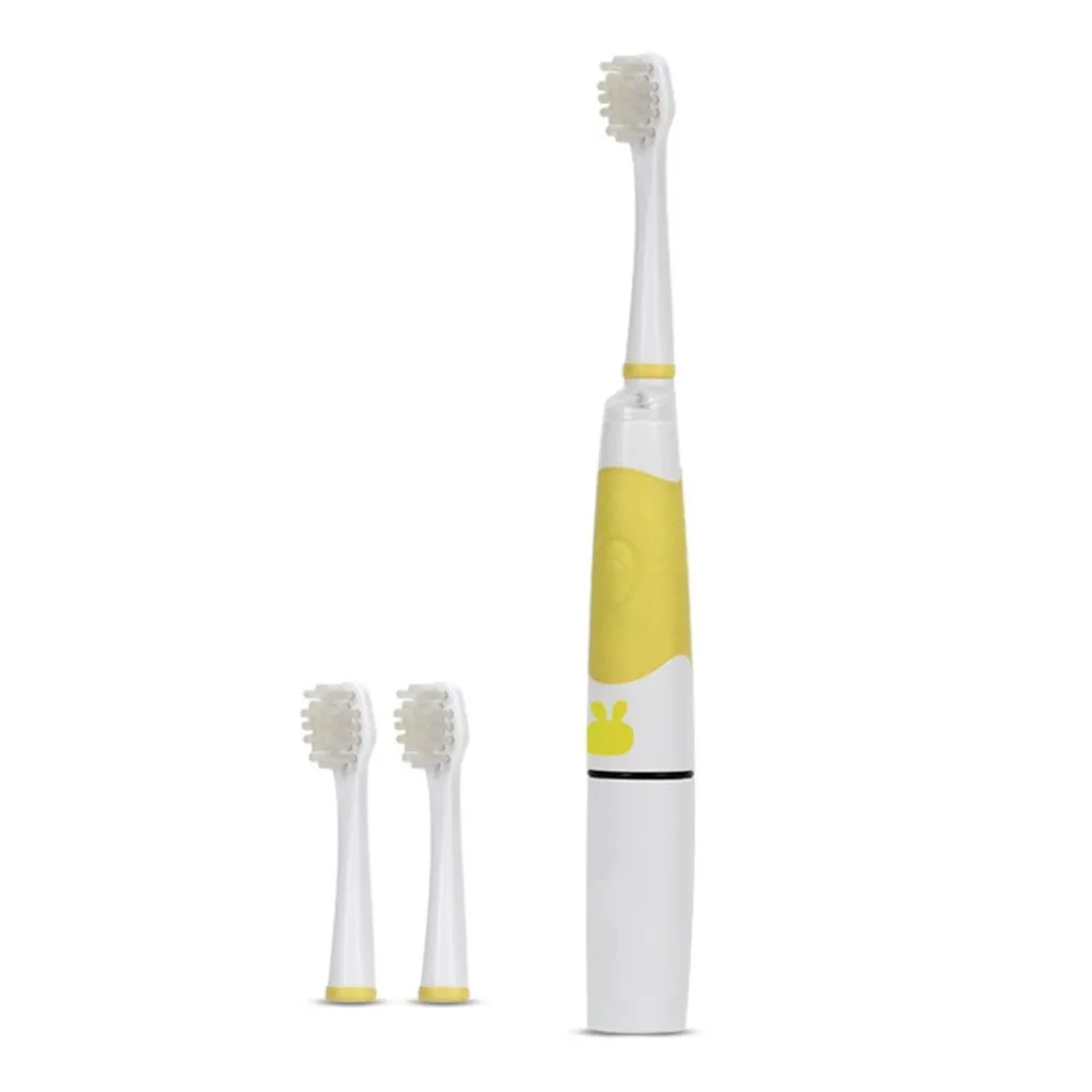 

Children Electric Toothbrush Waterproof Time Reminding Toothbrush With 3 Heads Intelligent LED Light