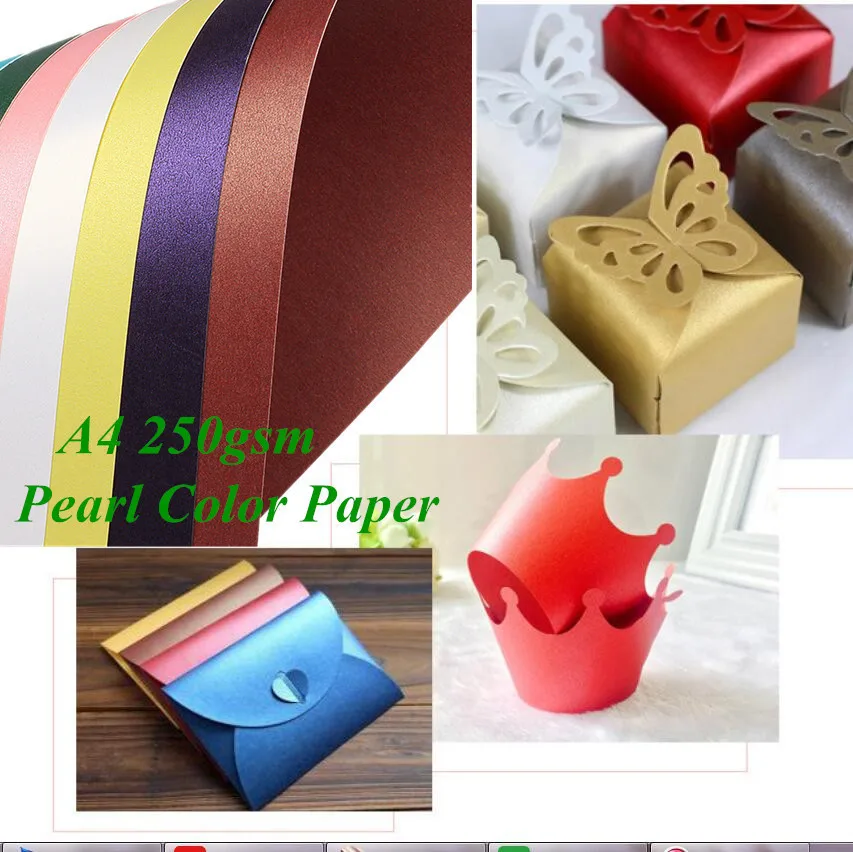 

DIY 250gsm Pearl Color Paper Gift Wrapper Handmand Origami Paper Shiny Craft Paper Card Making Cardboard A4 Thick Kraft Paper