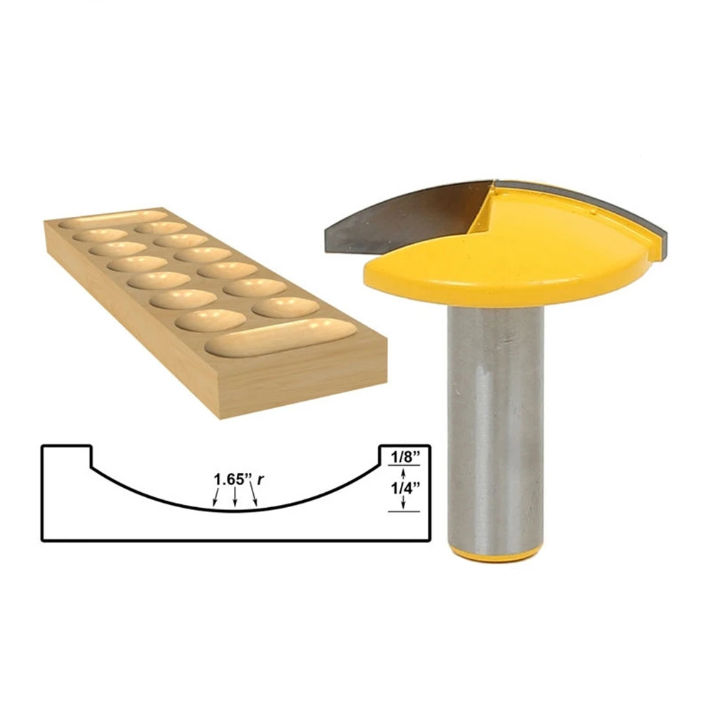

1/2*1-3/4in Thin Crown Moulding Router Bit with Rounded Bottom Bowl-shaped cutter Engraving Machine Milling Tool for Woodworking