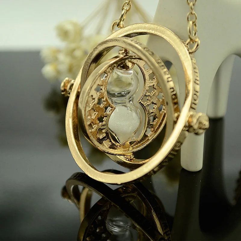 

TOGORY Hot Sell Movie Harri Pot Necklace Time Turner Hourglass Vintage Pendant Hermione Granger For Women Lady Girl Wholesale