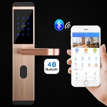 Smart Door Lock Bluetooth APP Remote Control / Password / Key / Card / Multifuctional Security Electronic Intelligent Lock Smart Door Lock Bluetooth APP Remote Control / Password / Key / Card / Multifuctional Security Electronic Intelligent Lock
