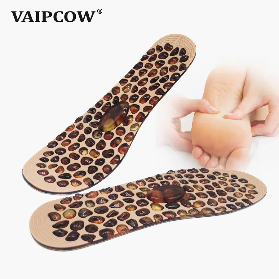 VAIPCOW Unisex Foot Massage Insole Soft Rubber Cobblestone Therapy Acupressure Pad For Shoes Heated Feet Massager Insoles