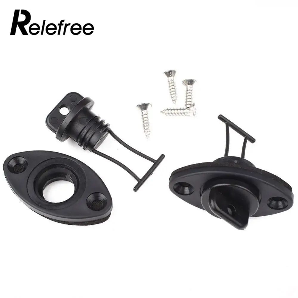 

EYCI 2Pcs Scupper Stopper Bung Thread Drain Hole Plug for Dinghy Kayak Boat Black Kit + 4 Screws