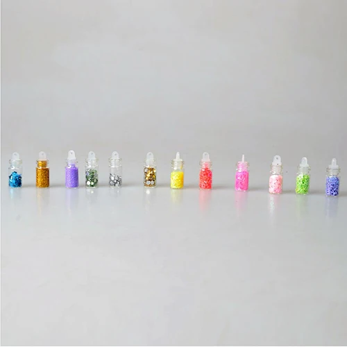 Новые 48 цветов стеклянные бутылки красочные блестящие бусины Блестки ногтей украшения набор