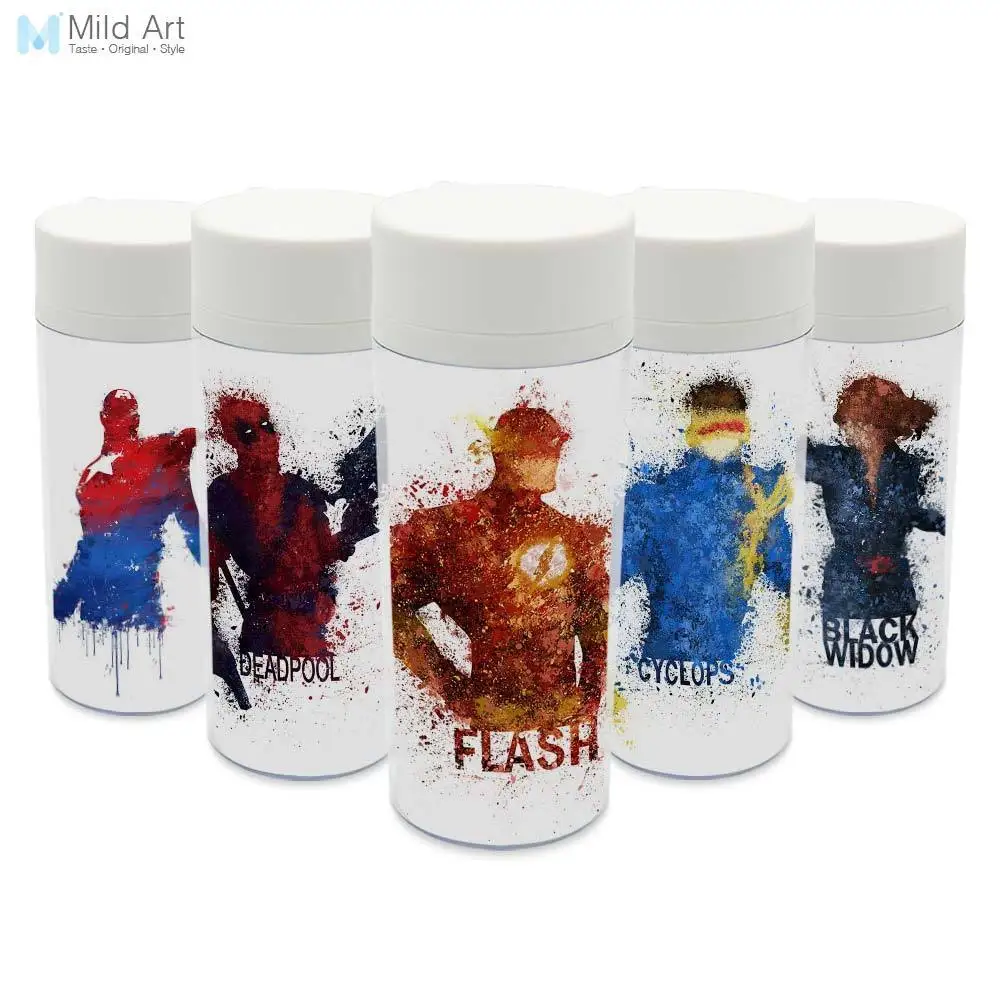 

Plastic Insulated Watercolor Movie Superhero Superman Kids Water Bottle 300ml Gift BPA Free Clear Personalized Modern Custom