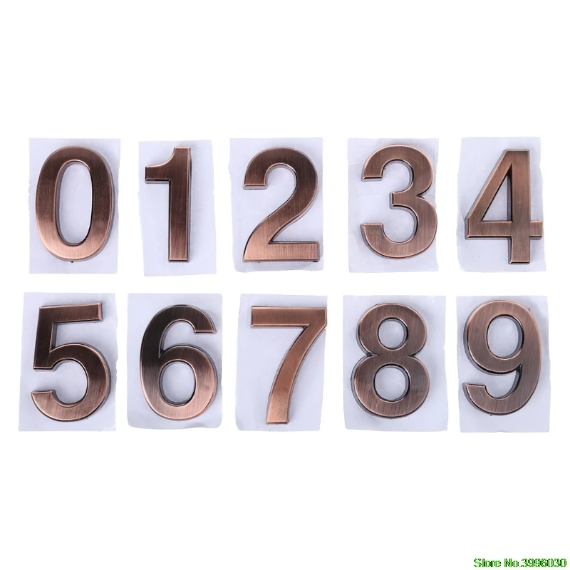 

ABS Plastic Bronze Self- Adhesive 0-9 Door Numbers Customized House Address Sign