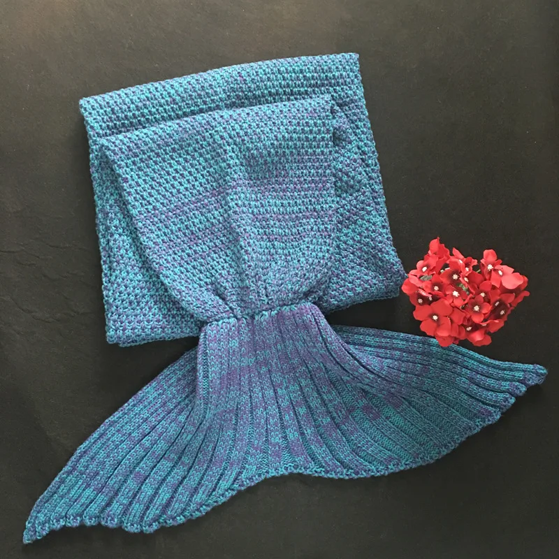 CAMMITEVER 19 Colors Super Soft All Season Crochet Mermaid Tail Blanket - Knitted Sleeping Blankets for Kids and Adults image 4