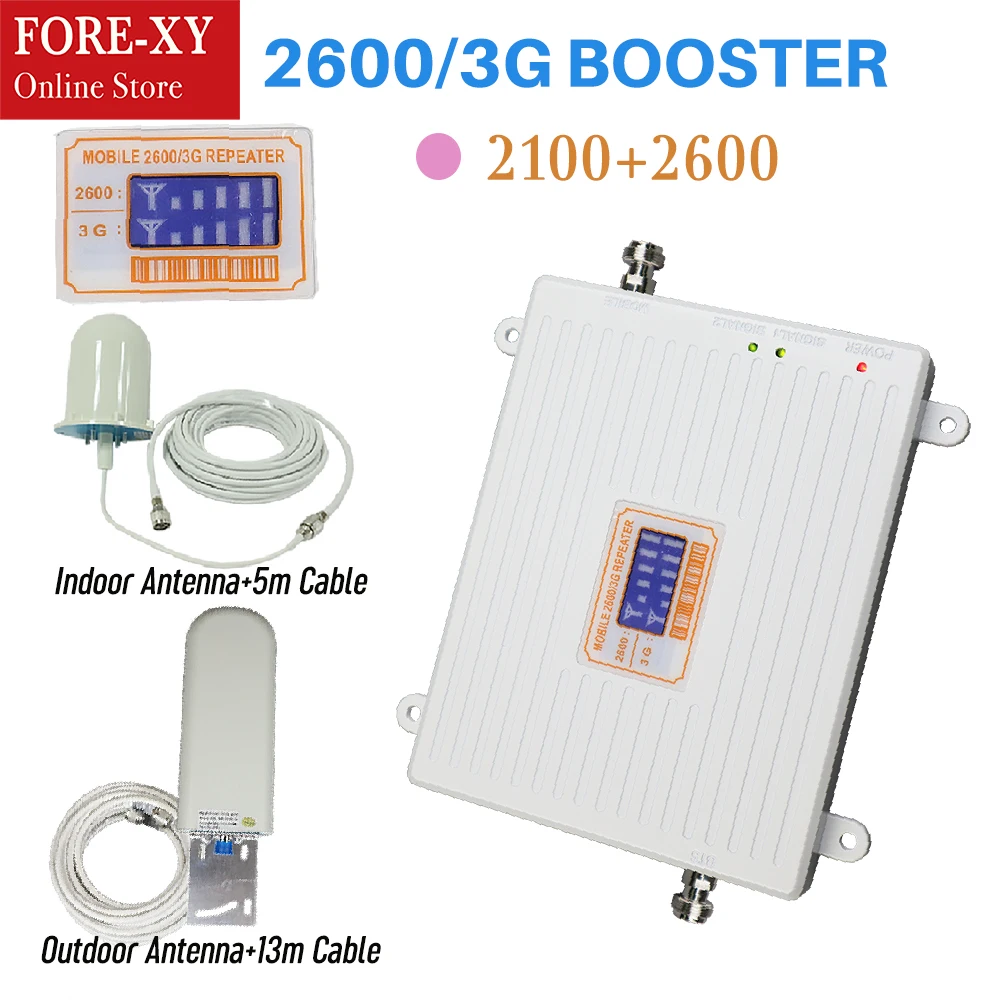 

65db 3g 2100 Repeater cell phone Signal 2100MHz repeater Mobile 2600MHz Signal Booster Amplifier LCD Mini 3G LTE WCDMA UMTS home