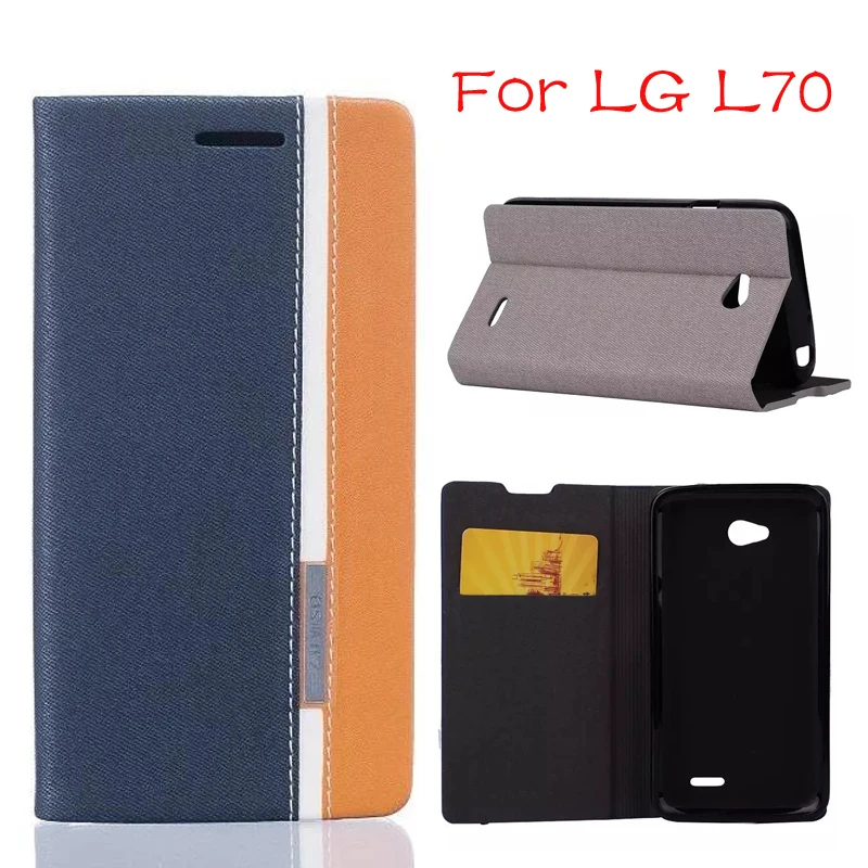 

DIYABEI For LG L70 4.5" Phone Case Leather Flip Case For LG L70 Card Slot For Lg l70 Cases Accessory