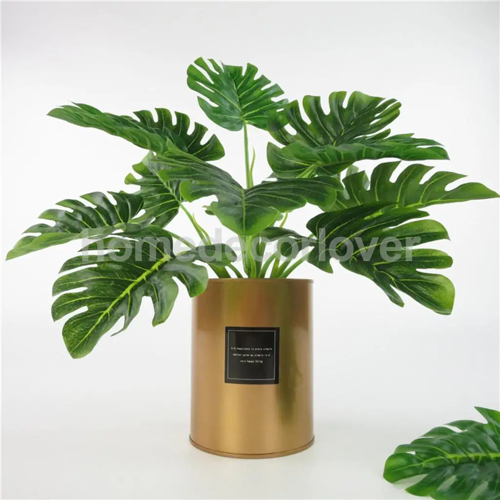 Artificial Plant Leaf Faux Foliage Leaves Plastic Flower for Home Decor Simulation Artificial Plants Vibrantly Colored