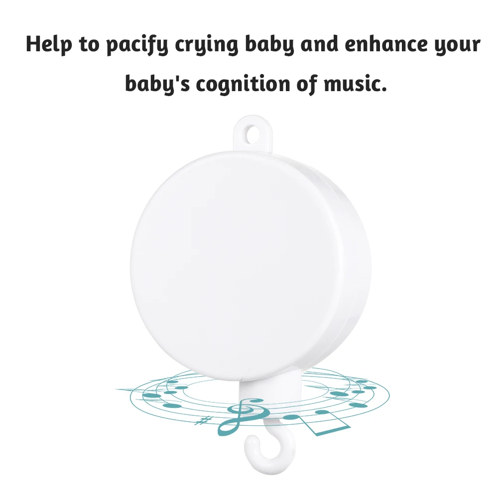 Baby Rotary Mobile Crib Bed Bell Toy Windup Movement Music Box With