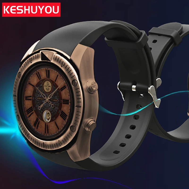 KESHUYOU KY03 passometer Vintage smart watchs android men camera smartwatch android wearable devices For phone Samsung HUAWEI