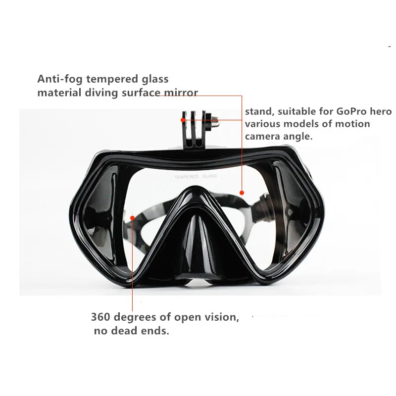 Силиконовые маски для дайвинга Анти-туман закаленное стекло Подводное плавание маска для взрослых Плавание Дайвинг стекло es для Gopro Аксессуар для камеры