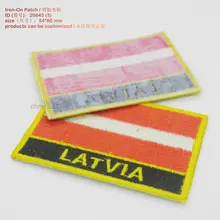 Приклеивающиеся утюгом нашивки из Флаг Латвии полный вышивка кружева для вышитые патчи персональный значок аппликация 20645