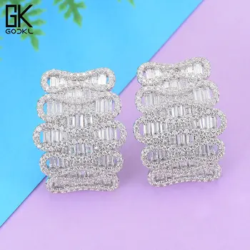 

GODKI 29mm New Trendy Statement Stud Earrings For Women Wedding AAA Cubic Zirconia Crystal CZ Dubai Bridal Party Earrings