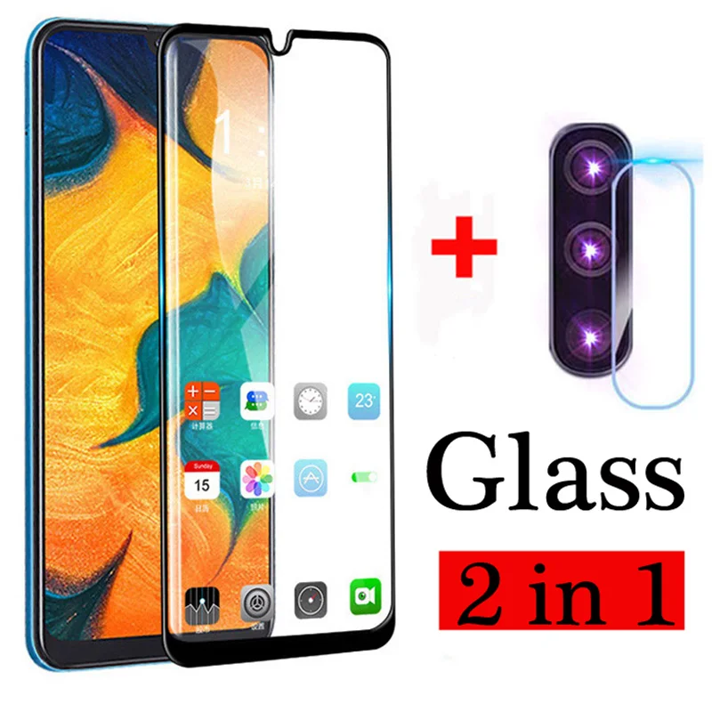 

2 in 1 Camera Glass Tempered Glass For Galaxy A70 A50 A40 A30 A20 Screen Protector For Samsung S10E J4 J6 A6 A7 A8 A9 Lens Film