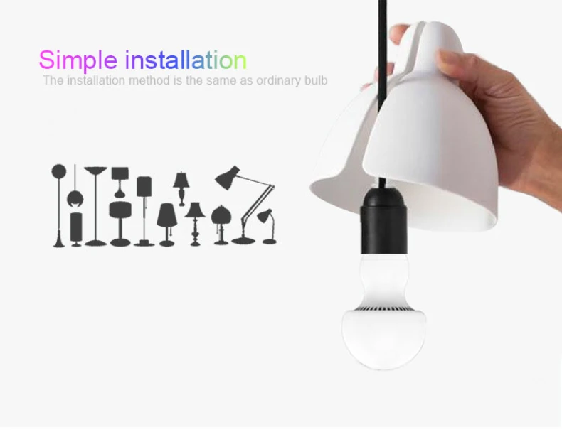 Bluetooth LED Bulb E27 RGBW 6W Bluetooth 4.0 Smart LED Light Bulb Timer Color Changeable By IOS / Android APP Dimmable AC85-265V