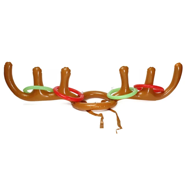 1 set inflatable toys reindeer antler ring toss luau tropical beach