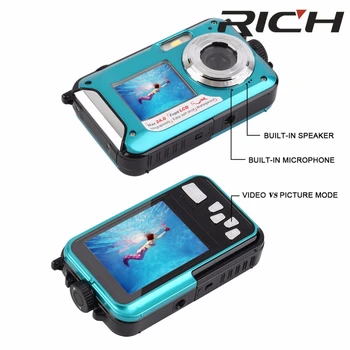 

10pcs H268 Digital Camera 5MP CMOS Double Screen Waterproof Camera Max 24MP 16 times Digital Zoom DHL Shipping