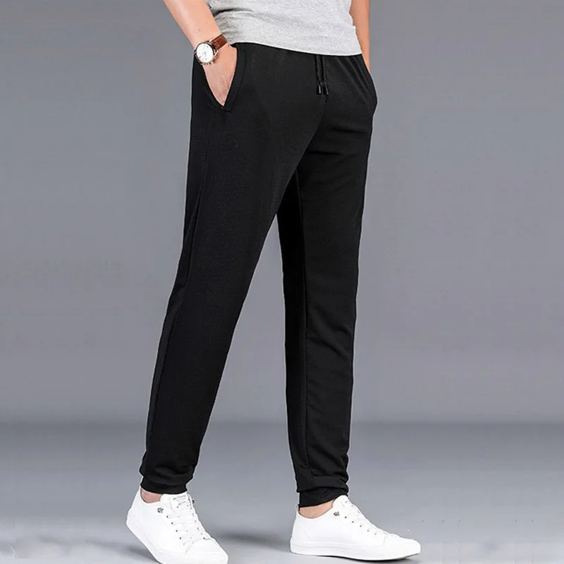 Summer new casual pants men Drawstring Elastic Waist Lightweight skinny