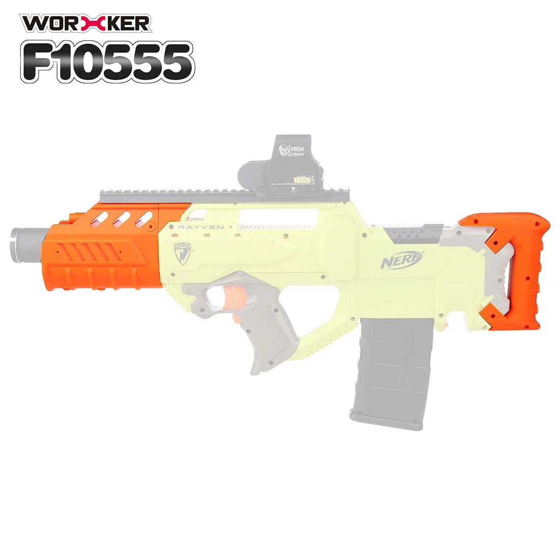 

Worker f10555 No.200 Luminous Barrels Kit for Nerf N-Strike Rayven CS-18 Blaster - Black