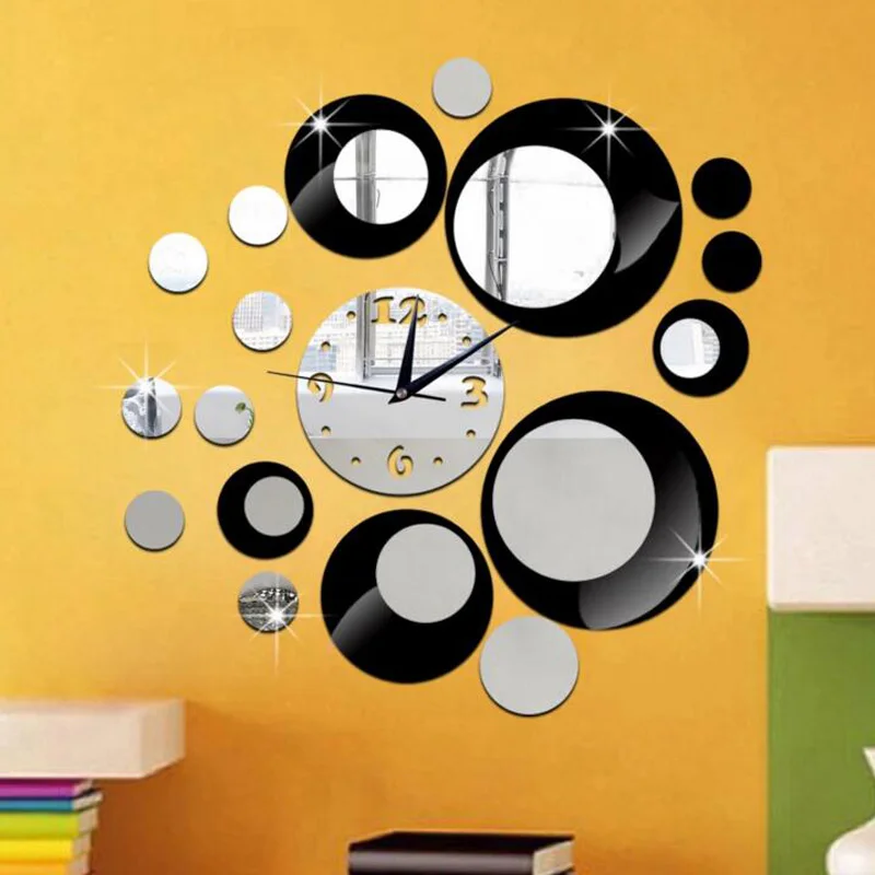 

High quality DX-X6 Creative 3D Acrylic Mirror Wall Sticker Quartz Clocks Watch Large Home Decor Living Room Quartz Needle clocks
