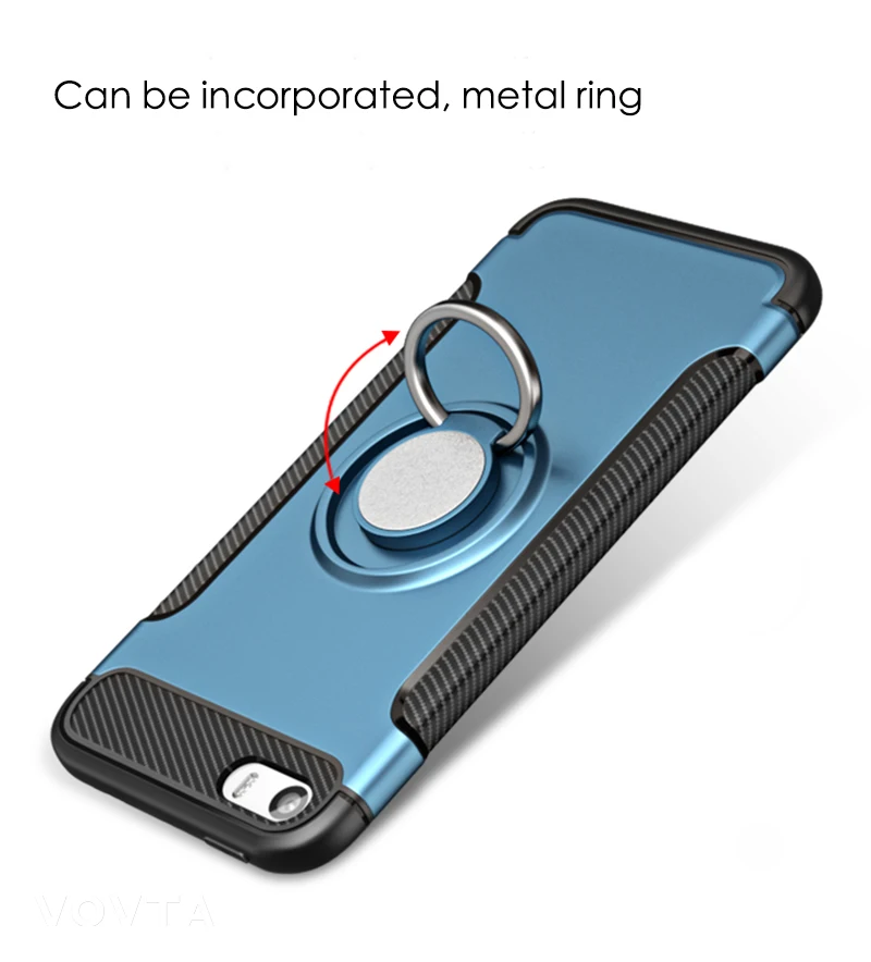 VOVTA Luxury Anti-knock case for iPhone 5 5s SE  Metal Ring Bracket case Shockproof Rugged Armor Phone Cover for iPhone5 5S SE4