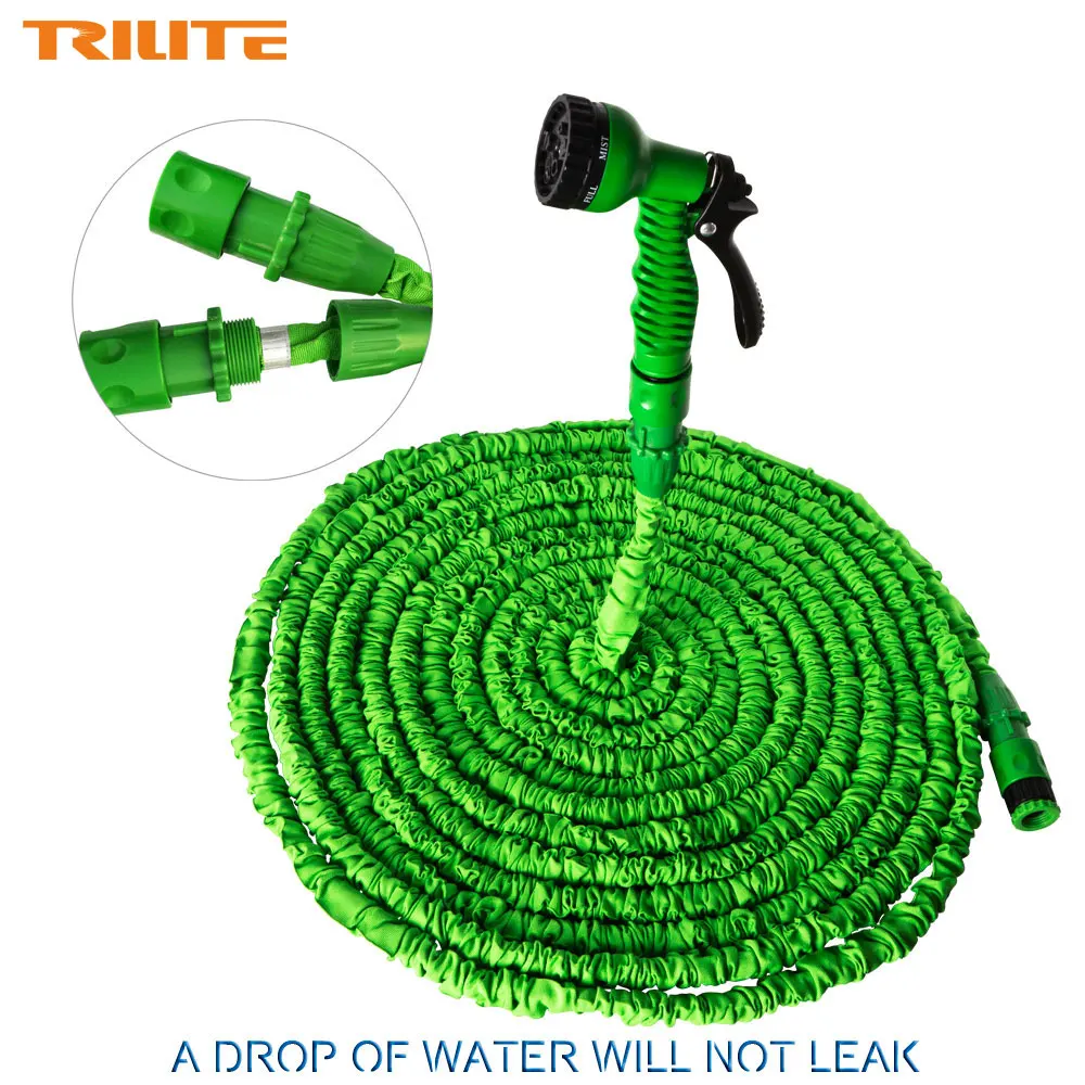 New 100FT Telescopic Car Wash Water Pipe With Spray Gun Flexible