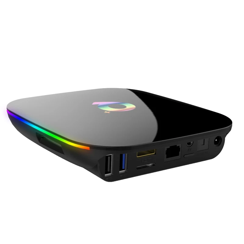 Q Plus Android 9,0 Smart tv Box 4GB 64B Allwinner H6 четырехъядерный 2,4G Wifi медиа Plyaer красочный светильник телеприставка ox