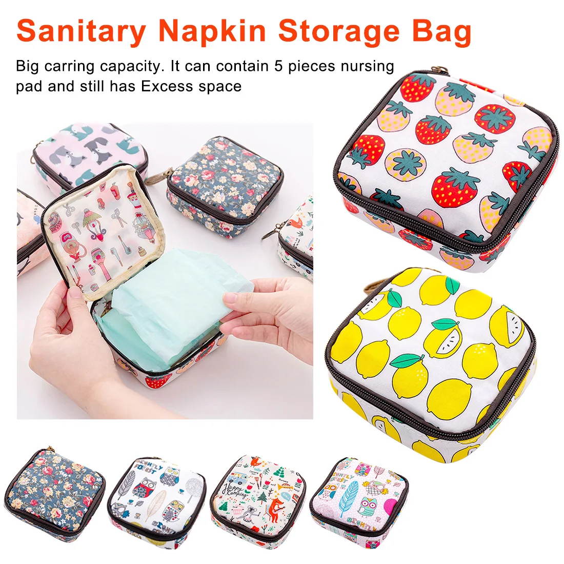 

Multi-functional Wet Bag Reusable Bag Be Coin Makeup Bag Mama Cloth Pads Menstrual Pad Sanitary Pads Bags 1 PCS