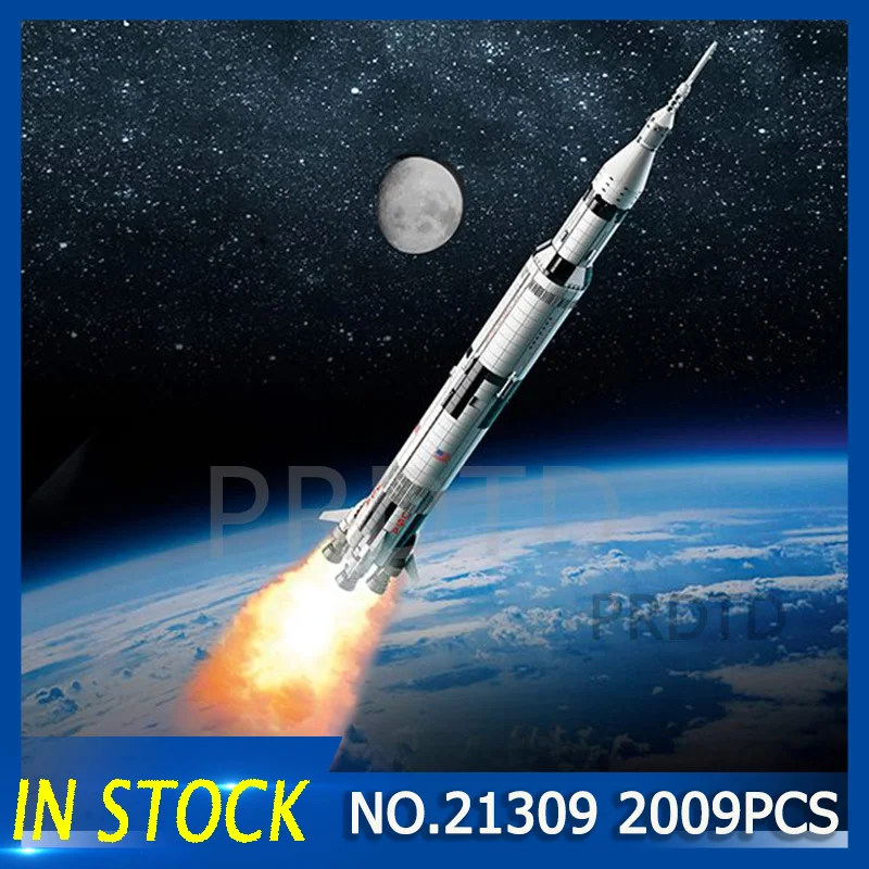 

21309 2009PCS Creative Series The Apollo Saturn V Launch Vehicle Model Educational Building Blocks Bricks Toy legolys Rocket