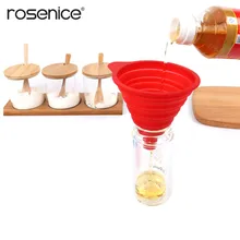 ROSENICE Силиконовый складной, сворачивающийся Воронка для переноса жидкости(случайный цвет