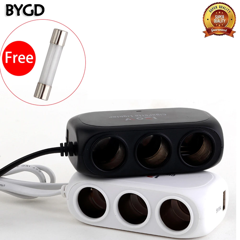 

12V-24V Car Cigarette Lighter Socket Splitter Plug USB Car Charger Adapter 3.1A For Phone MP3 DVR Accessories
