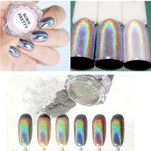 0.5g/Box Holographic Laser Rainbow Nail Glitter Powder Nail Chrome Pigment Glitter Powder Manicure Nail Art Glitter Decoration