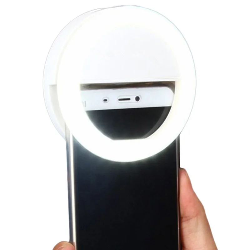 

Universal LED Light Up Selfie Phone Ring Lens for Self-time Fill Light Enhancing Camera Night Photography 4 Level Brightness