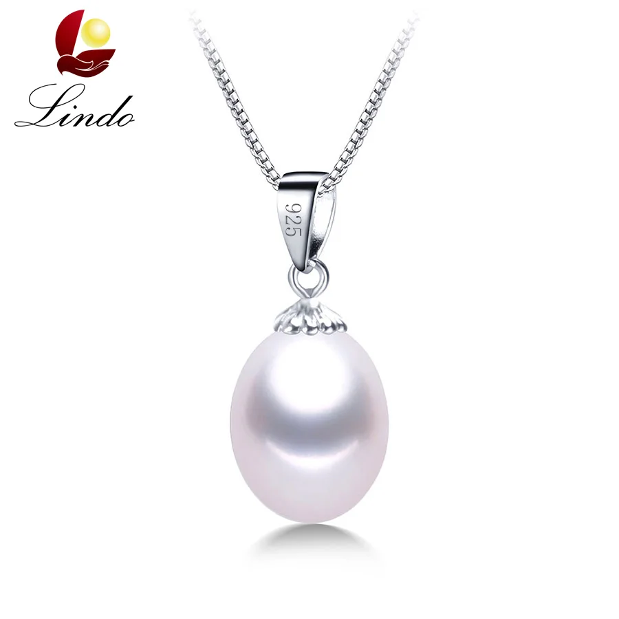 AAAA Genuine Freshwater Pearl Pendants 8 9mm 925 Sterling Silver
