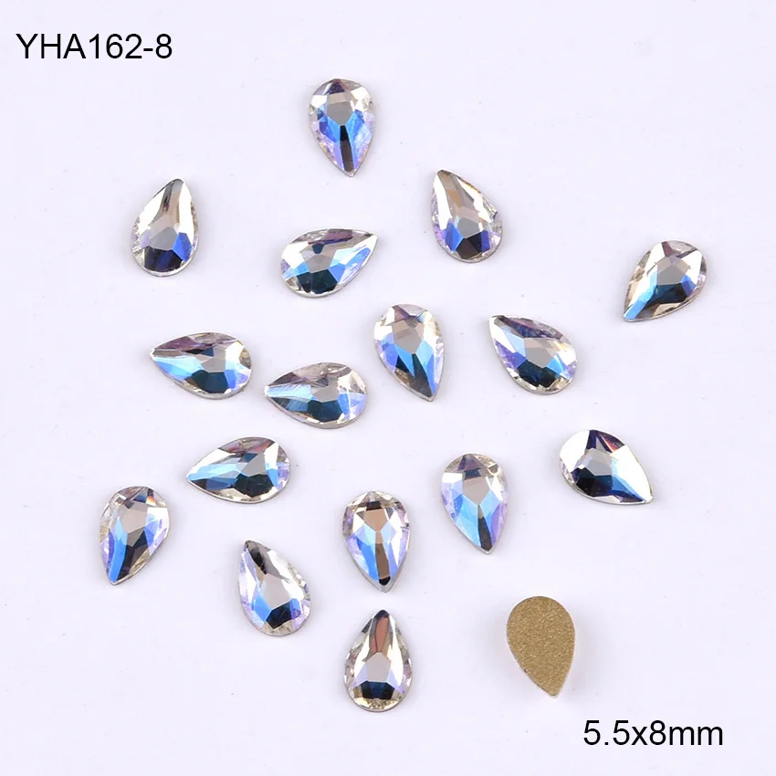 10 шт хрустальные бриллианты для ногтей дизайн капли Пришивные АВ маркиза украшения для ногтей камень Стразы для ногтей YHA161~ 63 - Цвет: YHA162-8