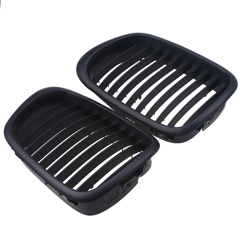 POSSBAY Car Front Kidney Matt Black Grille Grills for BMW 5-Series E39 Touring 520d/520i/523i 1997-2004 Auto Replacement Parts