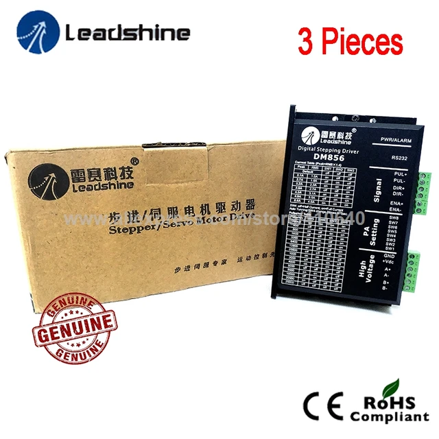 $US $182.39 3 Pieces Free shipping Genuine Leadshine DM856 2 Phase DSP Digital Stepper Drive with Max 80 VDC Input Voltage and Max 5.6A