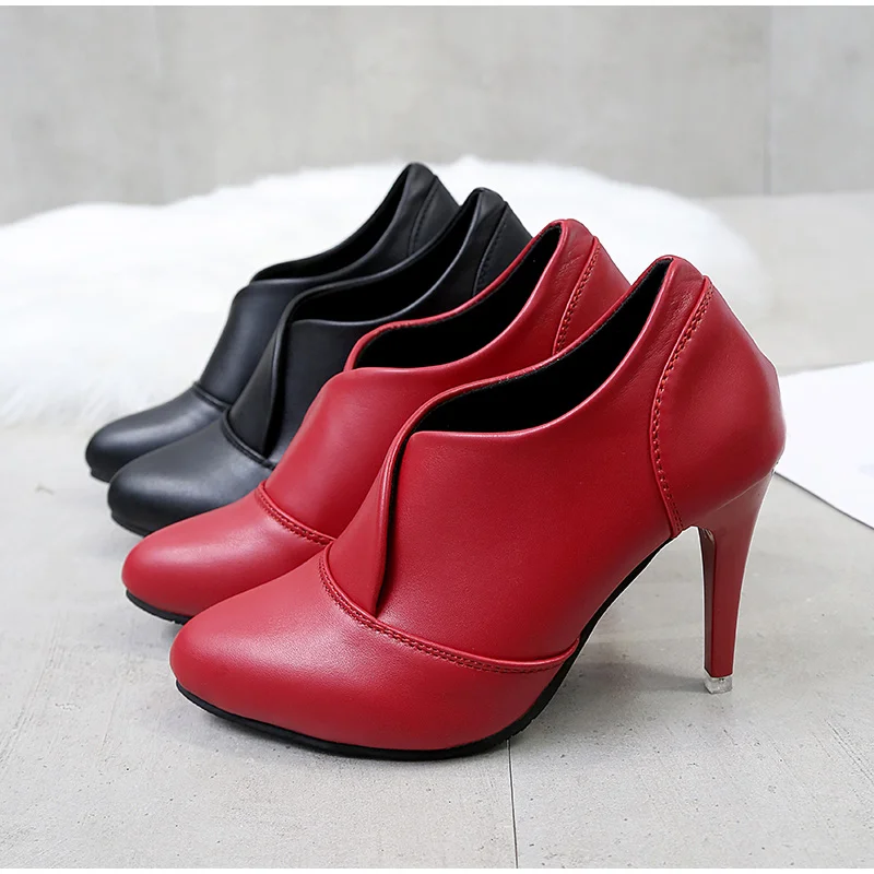 MCCKLE/женские модные пикантные ботильоны на шпильке; коллекция года; черная обувь; сезон осень; женская обувь для вечеринок на высоком тонком каблуке без застежки