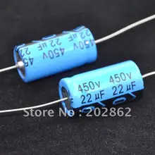 Free shipping 10pcs/lot Axial Electrolytic Capacitor 22uf 450V for tube amplifier DIY free shipping 10pcs tv monitors tube c5388 2sc5388