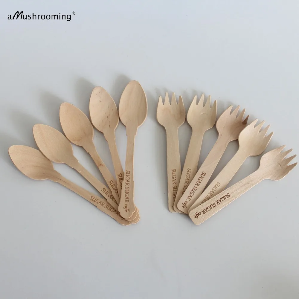 Personalized Mini Wooden Spoons Engrave Date Wedding DIY decoration Lot