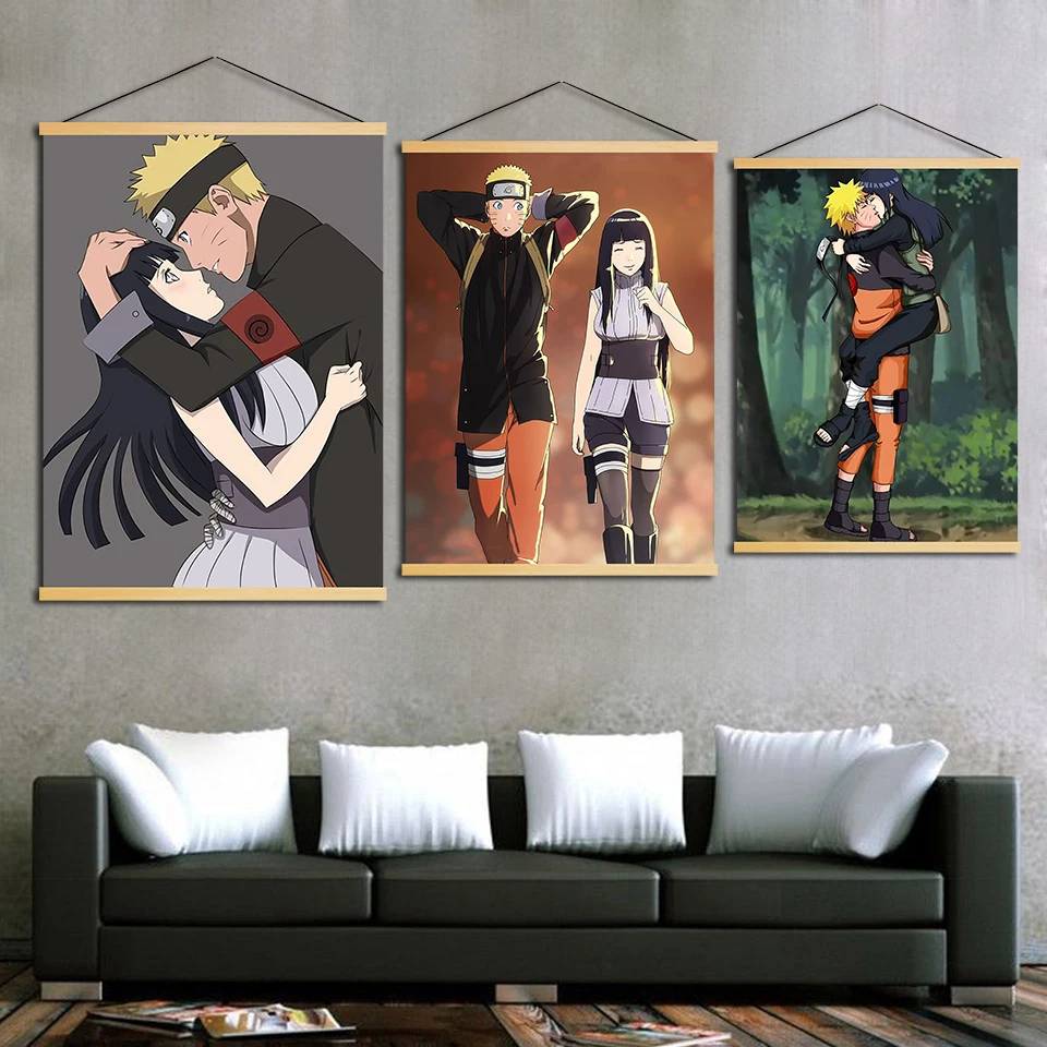 

Canvas Wall Art Hanging Painting Modern Naruto Naruto Koda Kakashi Animation Posters Printed Home Decoration Solid Wood Scroll