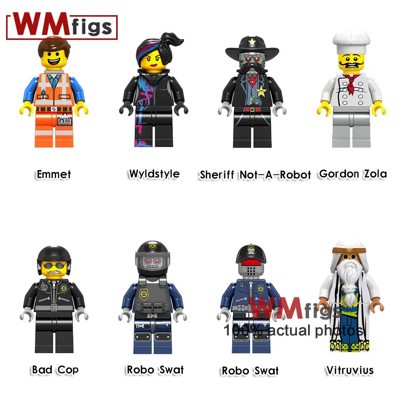 

Single Emmet Wyldstyle Sheriff Gordon Zola Bad Cop Robo Swat Brick Building Block Toys for Children Gifts Model