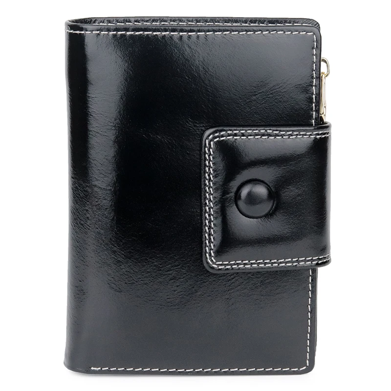 

Billetera Mujer Women's Wallet Genuine Oil Waxing Leather Guaranteed 100% Cowhide New Arrivals Brand Short Vintage Women Purses
