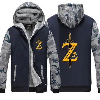 

The legend of Zelda Link New Design constract color cosplay costume thick winter hat fleece jacket coat hoodie