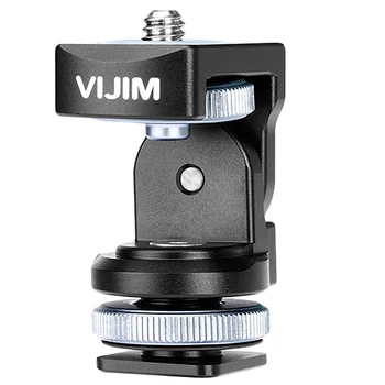 

Vijim Camera Head Strong Damping 360 Paranomic Ballhead With Cold Shoe Mount Bracket Holder For Filed Monitor Light On Camera