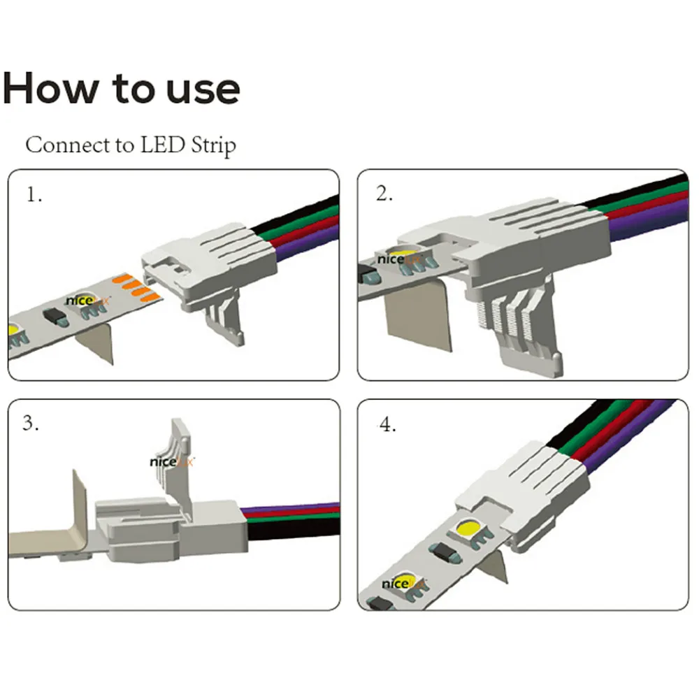 10 шт./лот 2pin 3pin 4pin тонкий светодиодный RGB Разъем для 8 мм 10 мм 3528 5050 RGB двойной Светодиодные ленты терминалы алюминиевый канальный профиль Применение